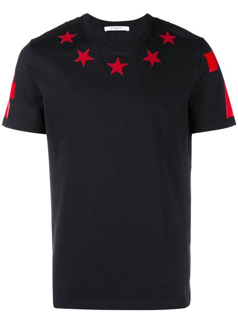 givenchy star embroidered t shirt|Givenchy distressed t shirt.